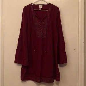 Knox Rose Burgundy Baby Doll Dress